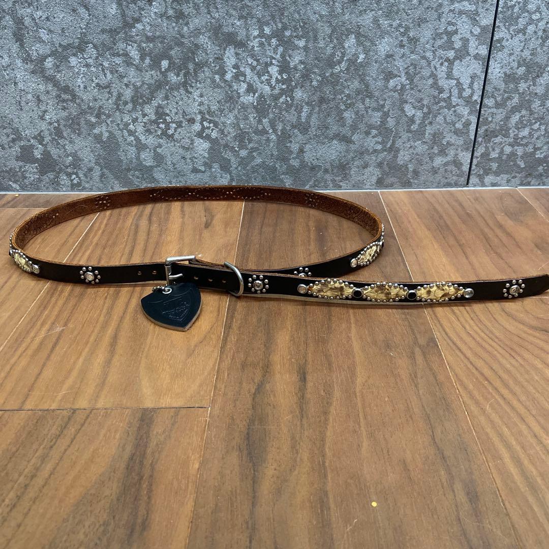 希少美品HTC ナローベルト ピーナッツ ブラック&クリアストーン 34inch