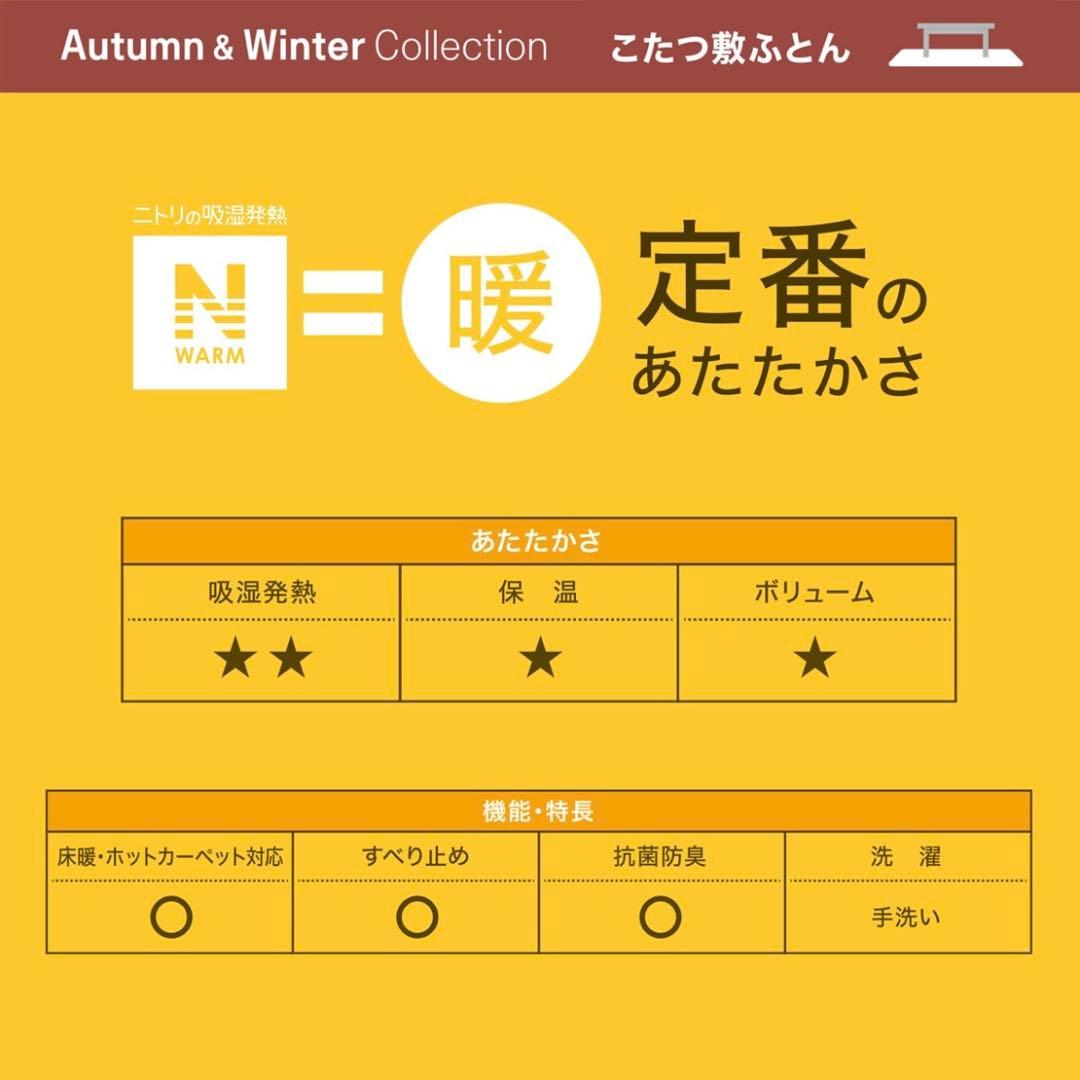 ニトリ　こたつ掛ふとん(長方形)&敷ふとん(大判) Nウォーム 新品
