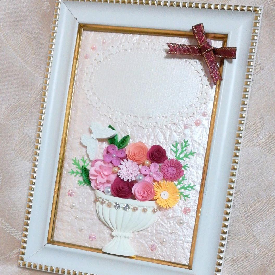 ペーパークイリング＊アロマストーン《イエロー花瓶》