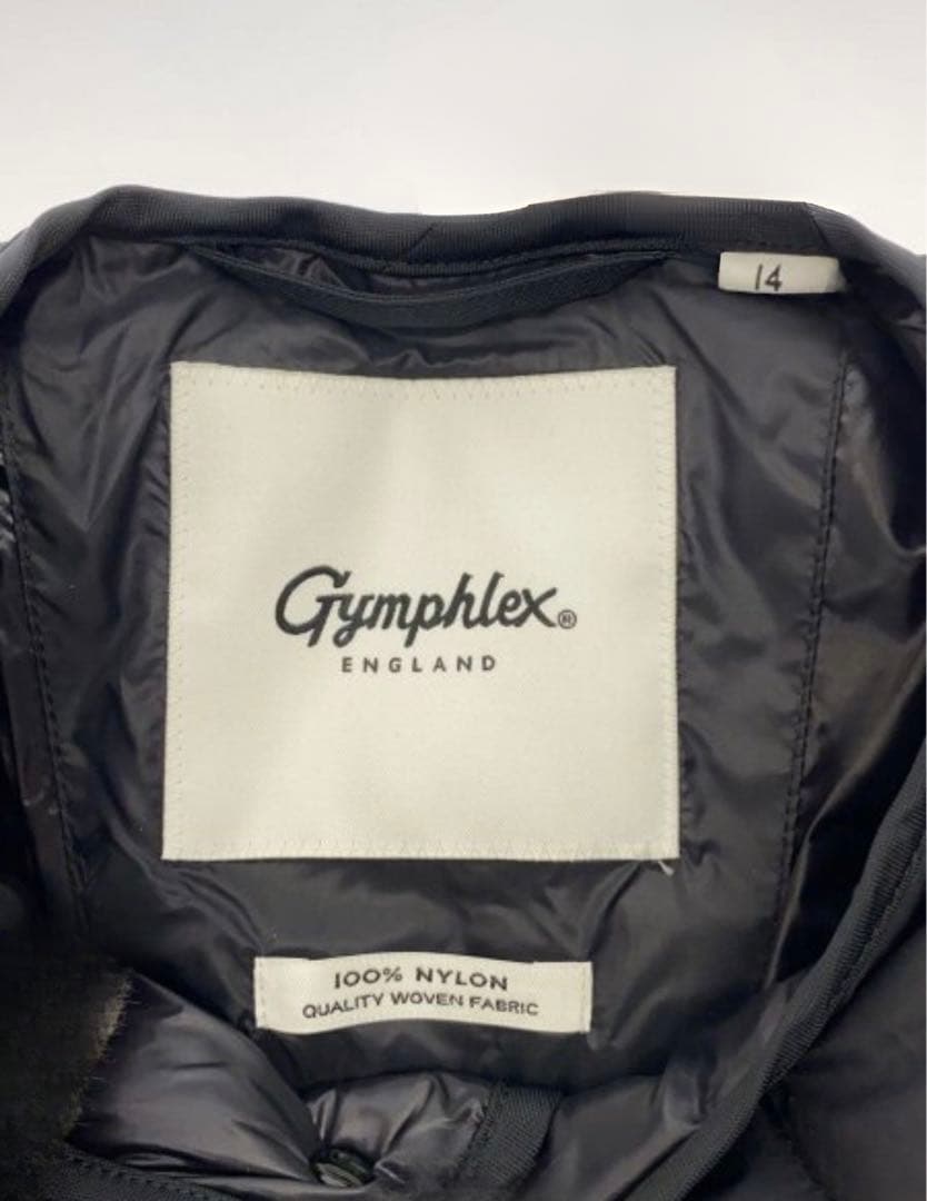 ジムフレックス　ロング キルト ダウン　ノーカラー キルティング　ダイヤ　黒 L