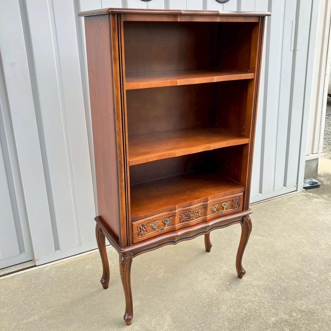 高級 イタリア家具 ブックケース キャビネット 輸入家具 ロココ調 猫脚