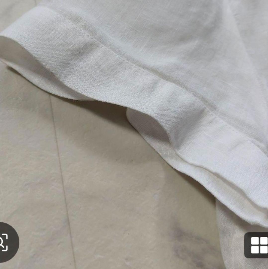 美品 現行タグ ラルフローレン リネンパフスリーブシャツ L 白