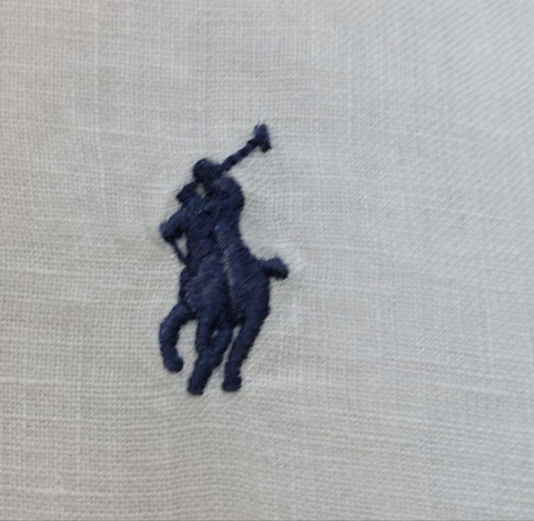 美品 現行タグ ラルフローレン リネンパフスリーブシャツ L 白