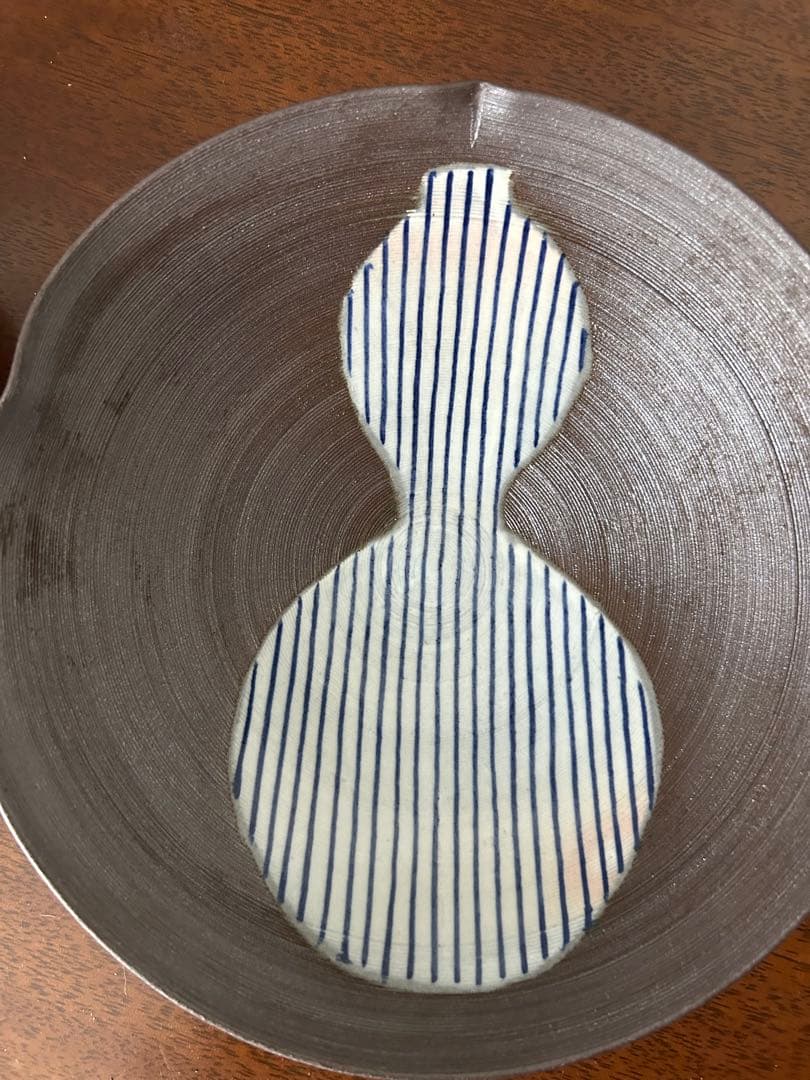 清水焼　脚付瓢箪絵皿　楽峰窯　5