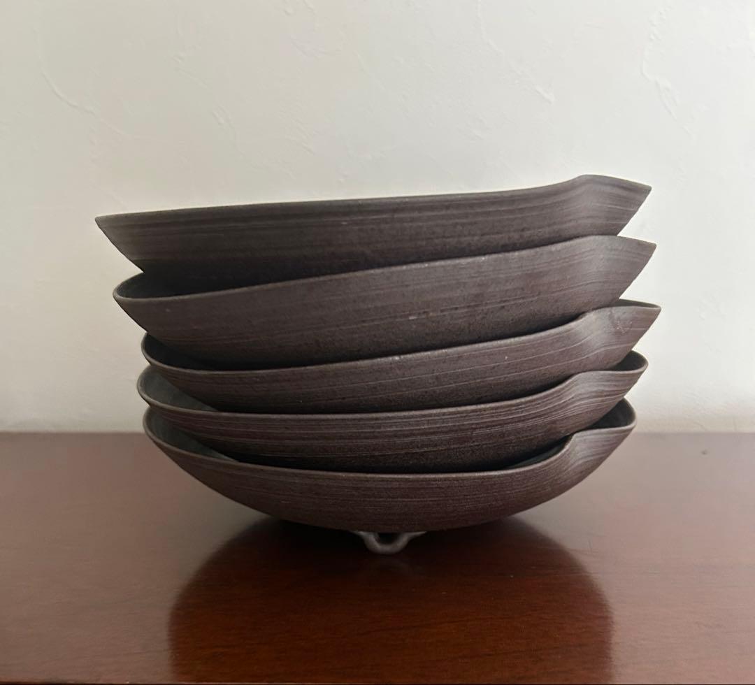 清水焼　脚付瓢箪絵皿　楽峰窯　5