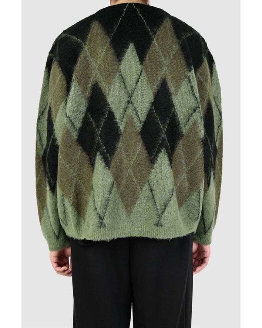 lad musician アーガイル モヘア カーディガン ニット 44