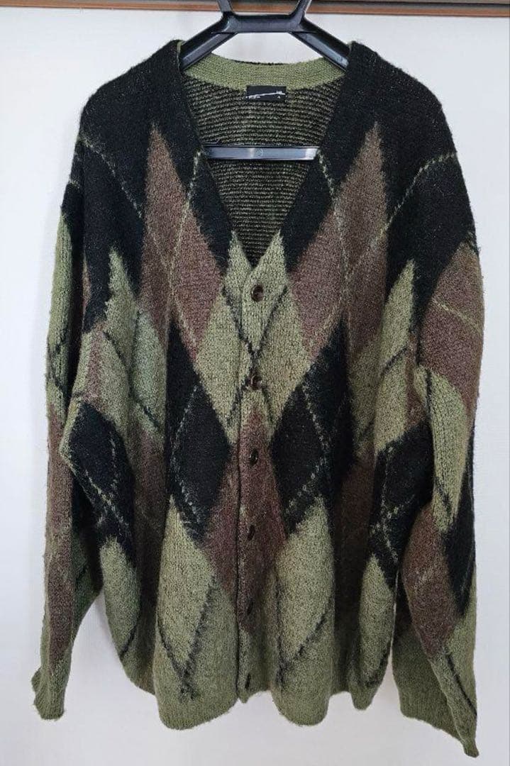 lad musician アーガイル モヘア カーディガン ニット 44