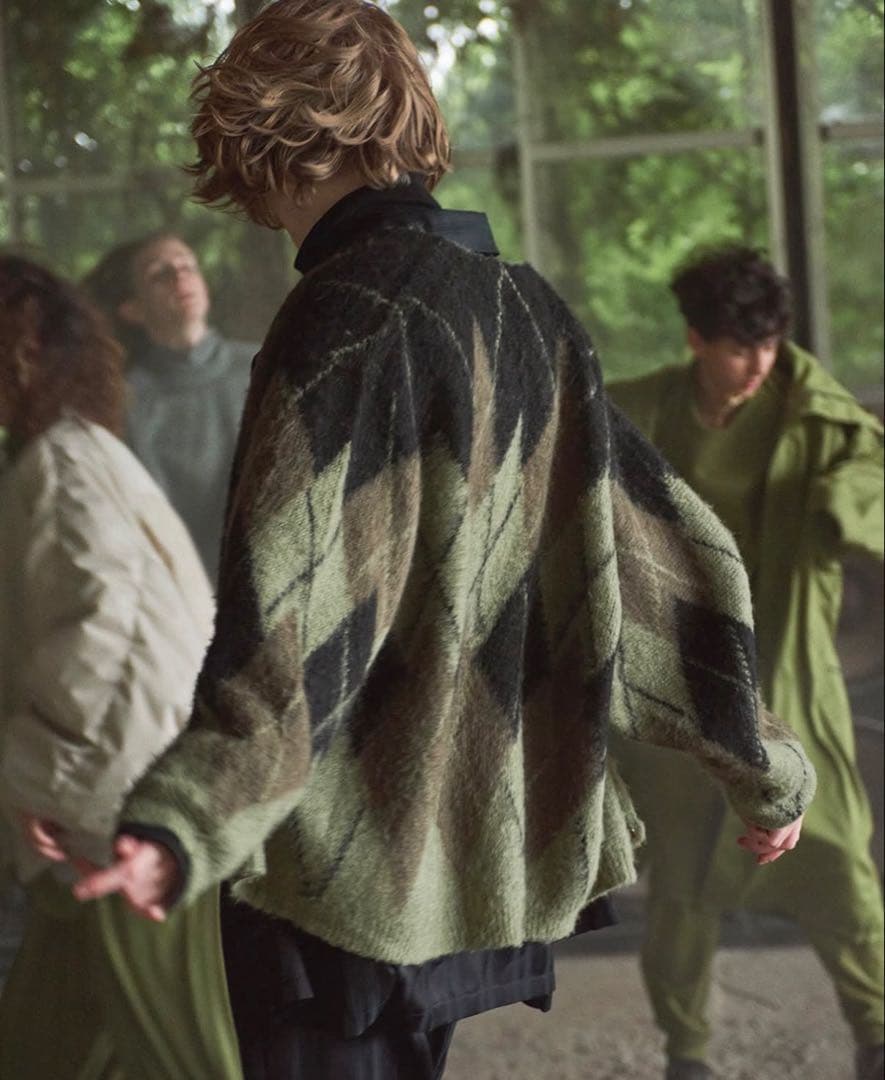 lad musician アーガイル モヘア カーディガン ニット 44