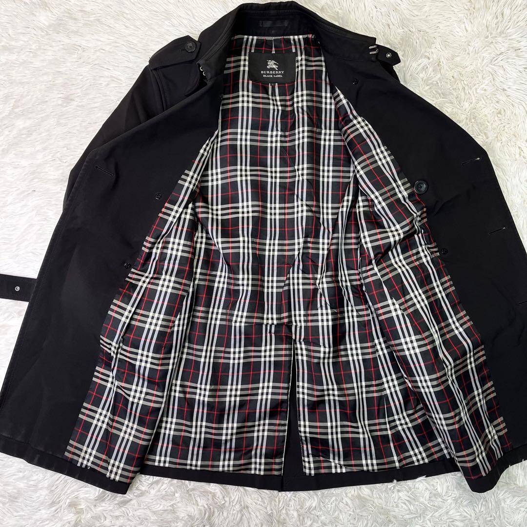 人気✨バーバリーブラックレーベル　トレンチコート　ダブル　ブラック　L