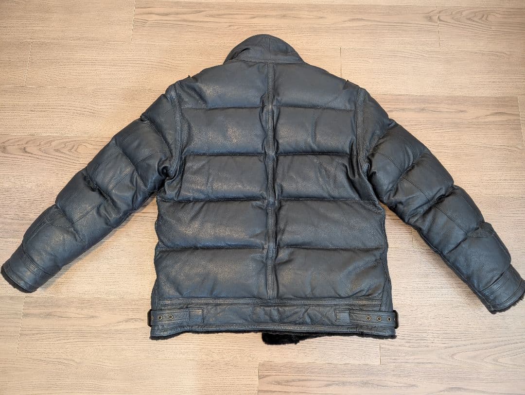 AVIREX B-3 ネイビー ラム レザー ダウンジャケット 2XL