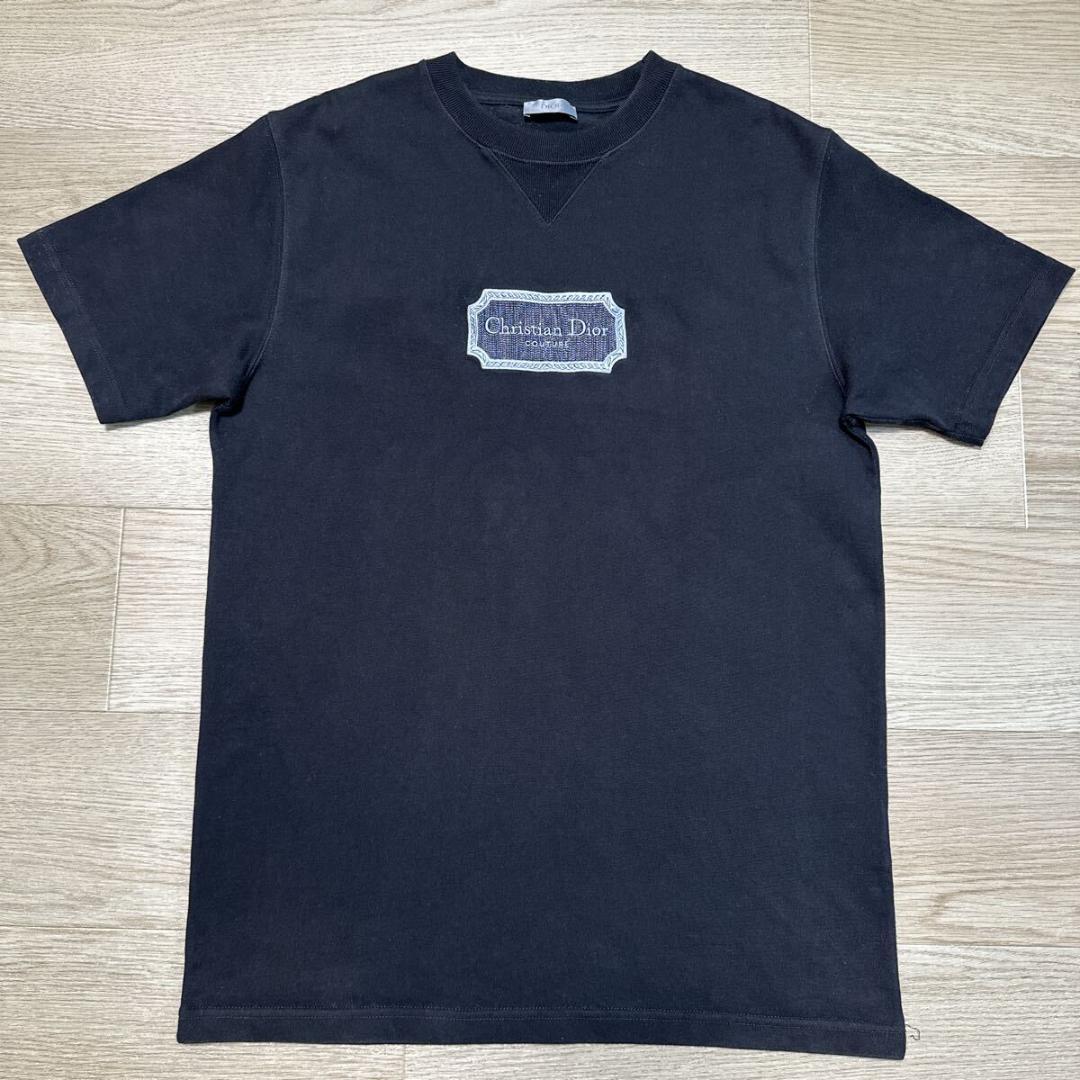 ディオール ロゴ刺繍 Tシャツ size S ブラック