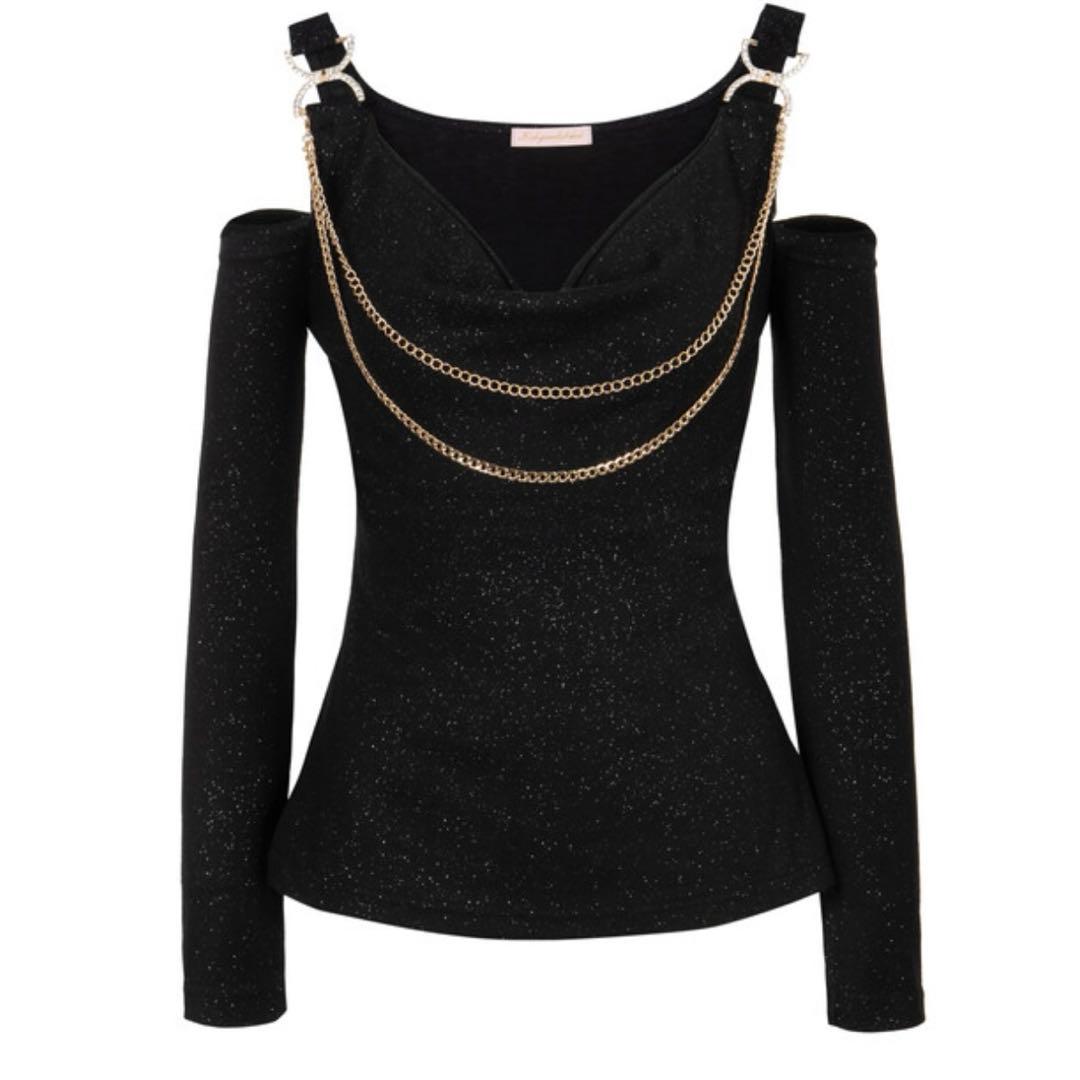 babylclub トップス Shiny doll top (black