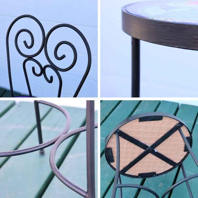 イタリア テーブルセット 家とヒマワリ ガーデン 3点セット 39cm