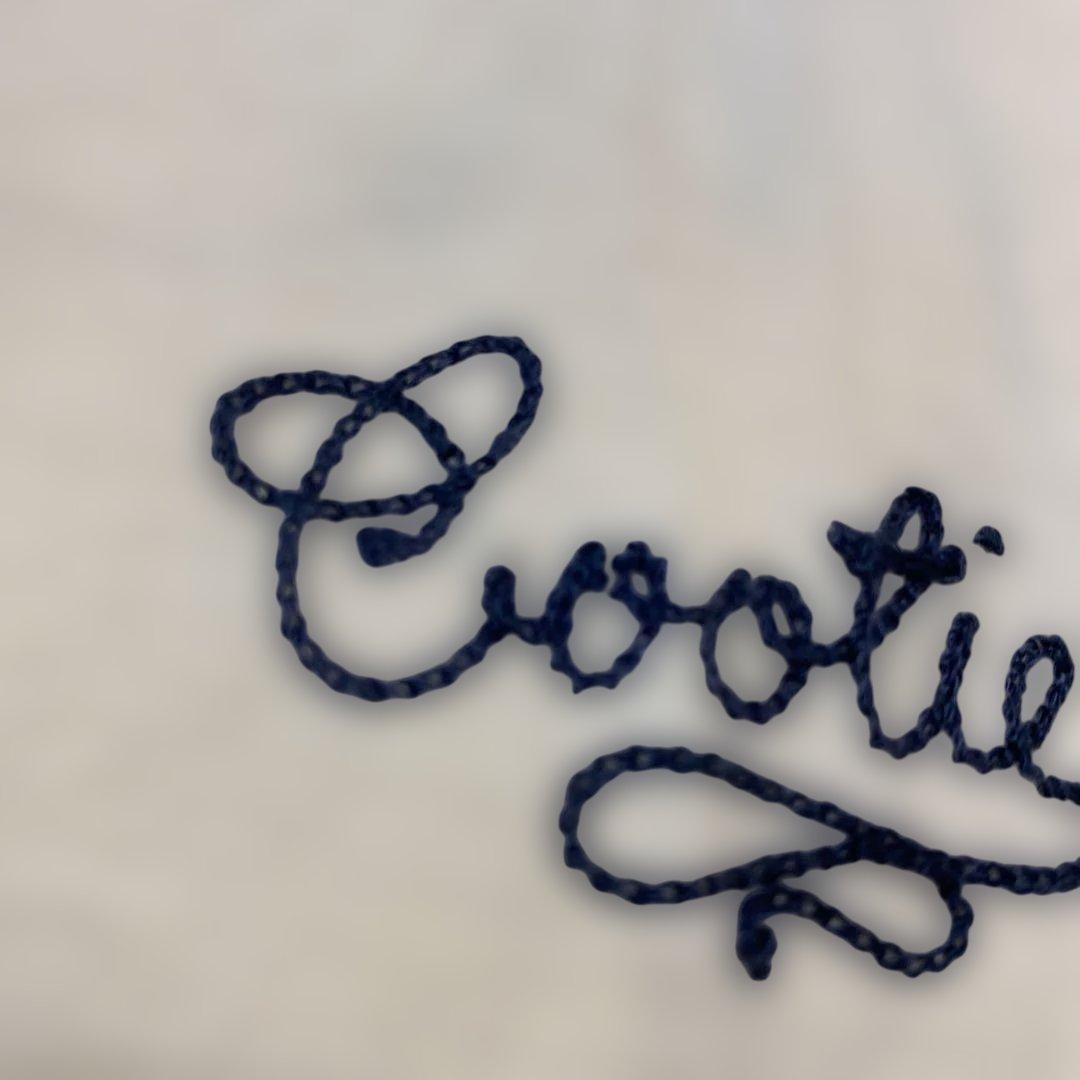 クーティーラグランスリーブ刺繍５分丈袖 ロンT ハチハチワンツーXL