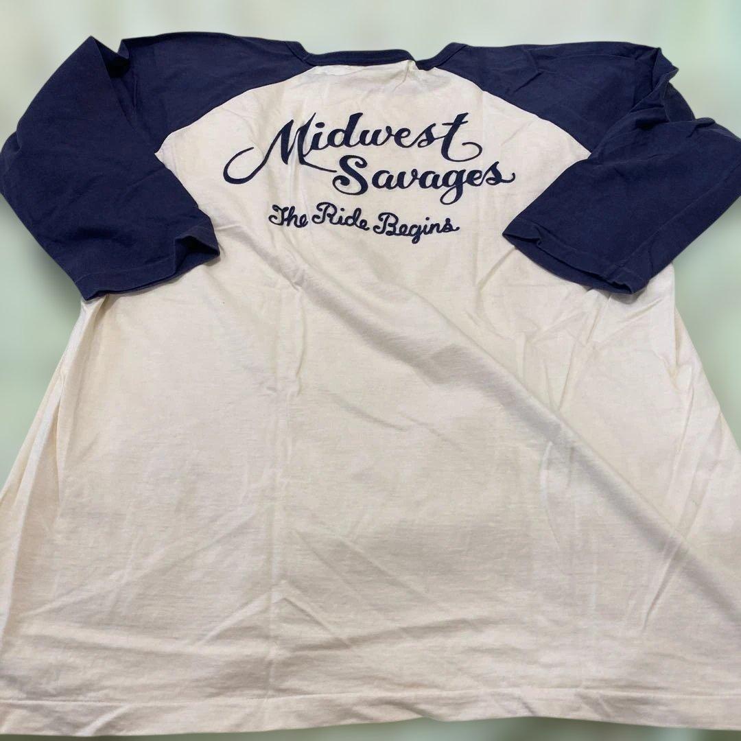 クーティーラグランスリーブ刺繍５分丈袖 ロンT ハチハチワンツーXL