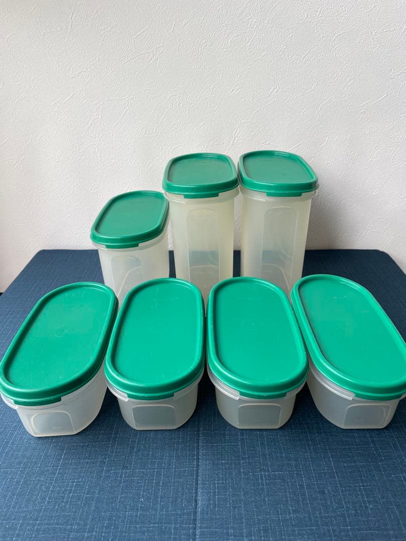 タッパーウェア　MMだ円　グリーン　12点セット　小口シール有り