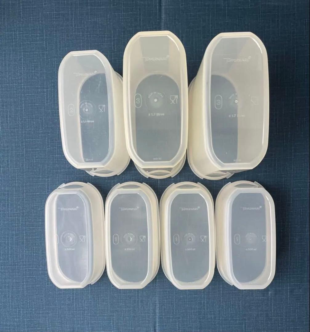 タッパーウェア　MMだ円　グリーン　12点セット　小口シール有り