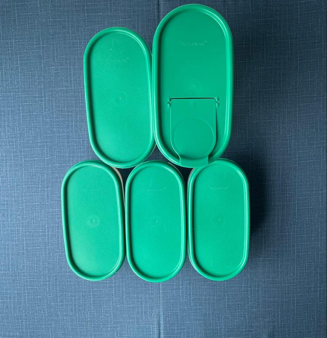 タッパーウェア　MMだ円　グリーン　12点セット　小口シール有り