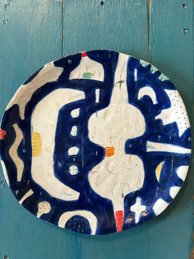 ★作家もの器★吉川裕子★絵柄プレート★大皿★美品★