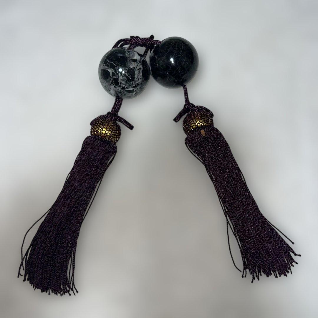 高級美石　**風鎮（ふうちん）一対（2点セット）**