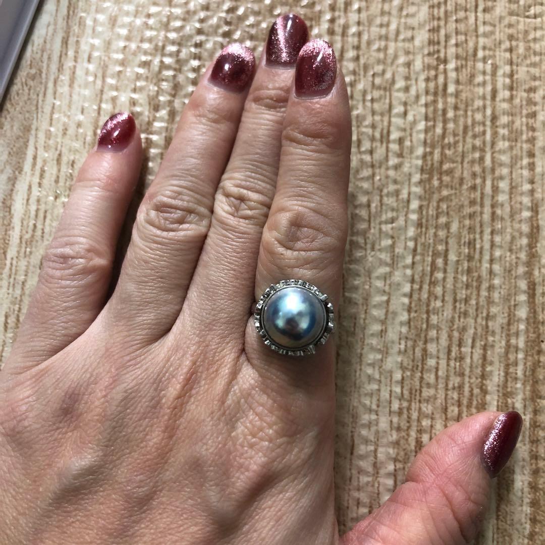 田崎真珠　マークあり　指輪　15号　シルバー