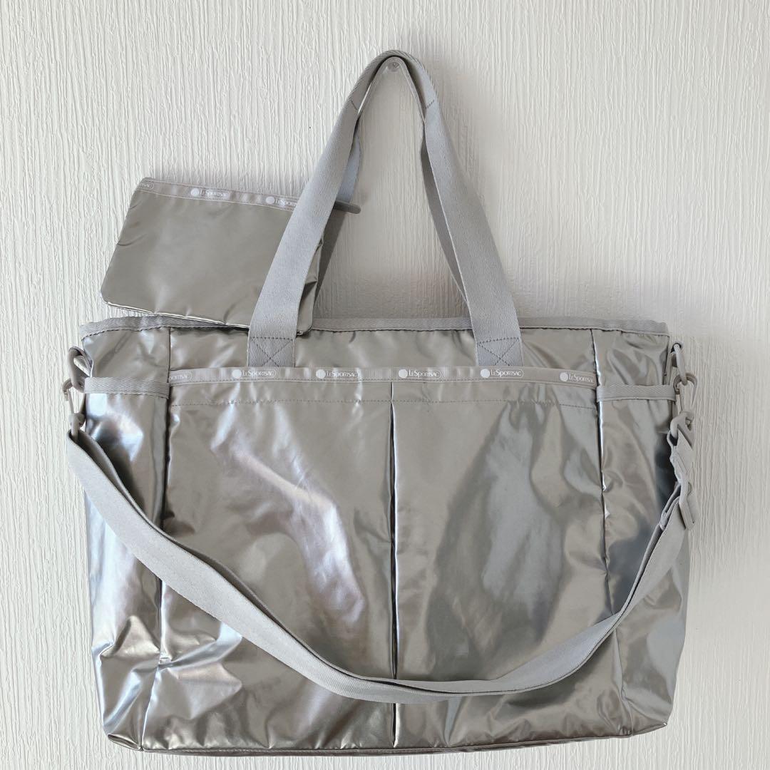 美品レスポートサック ひとりっぷ 2wayショルダーバッグ シルバー リュウセイ