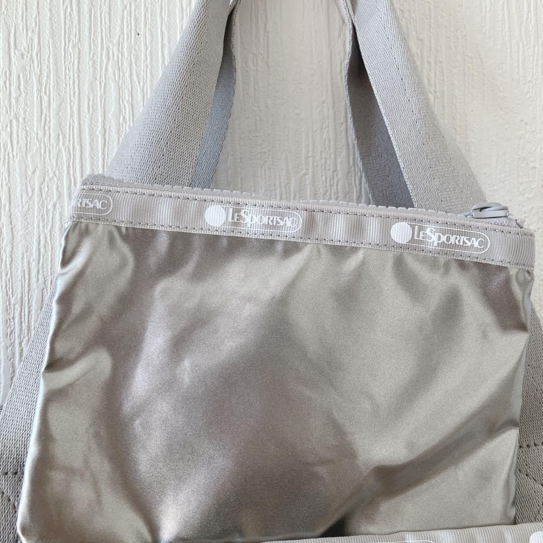 美品レスポートサック ひとりっぷ 2wayショルダーバッグ シルバー リュウセイ