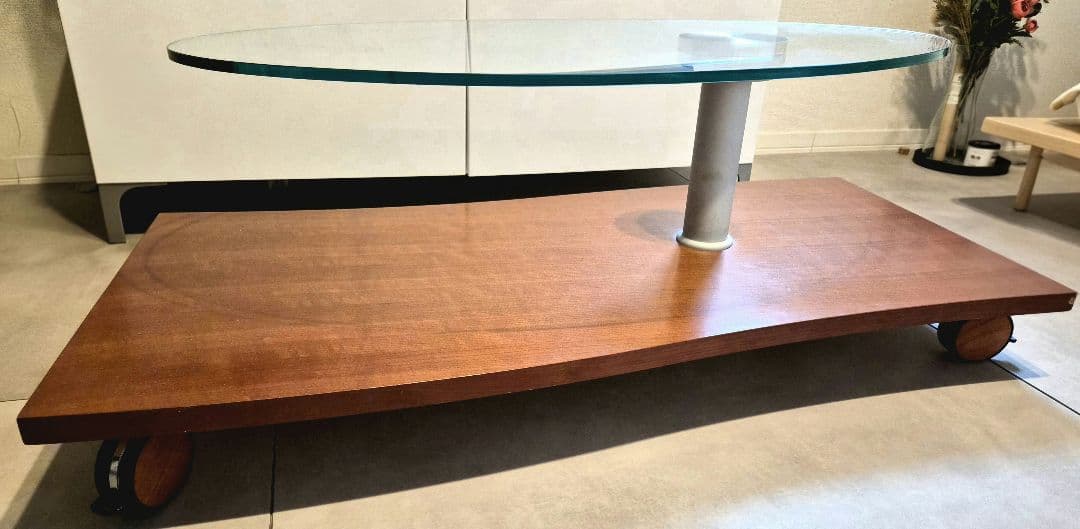 ガラスセンターローテーブル