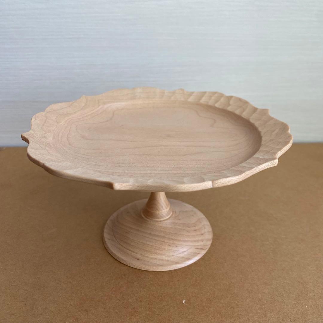 森夏未　花リム　5寸　木製　コンポート　メープル