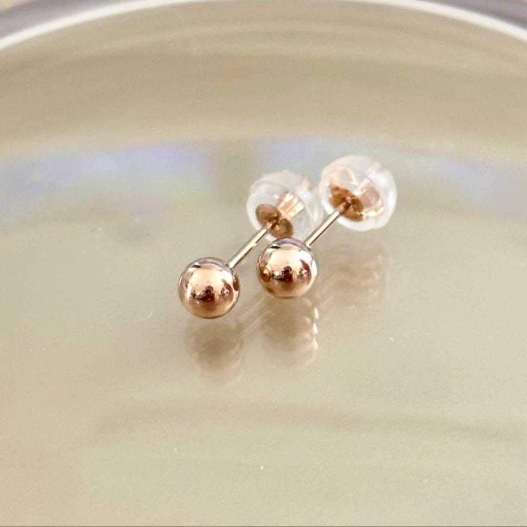 k18PG 丸玉 ピアス 4ミリ