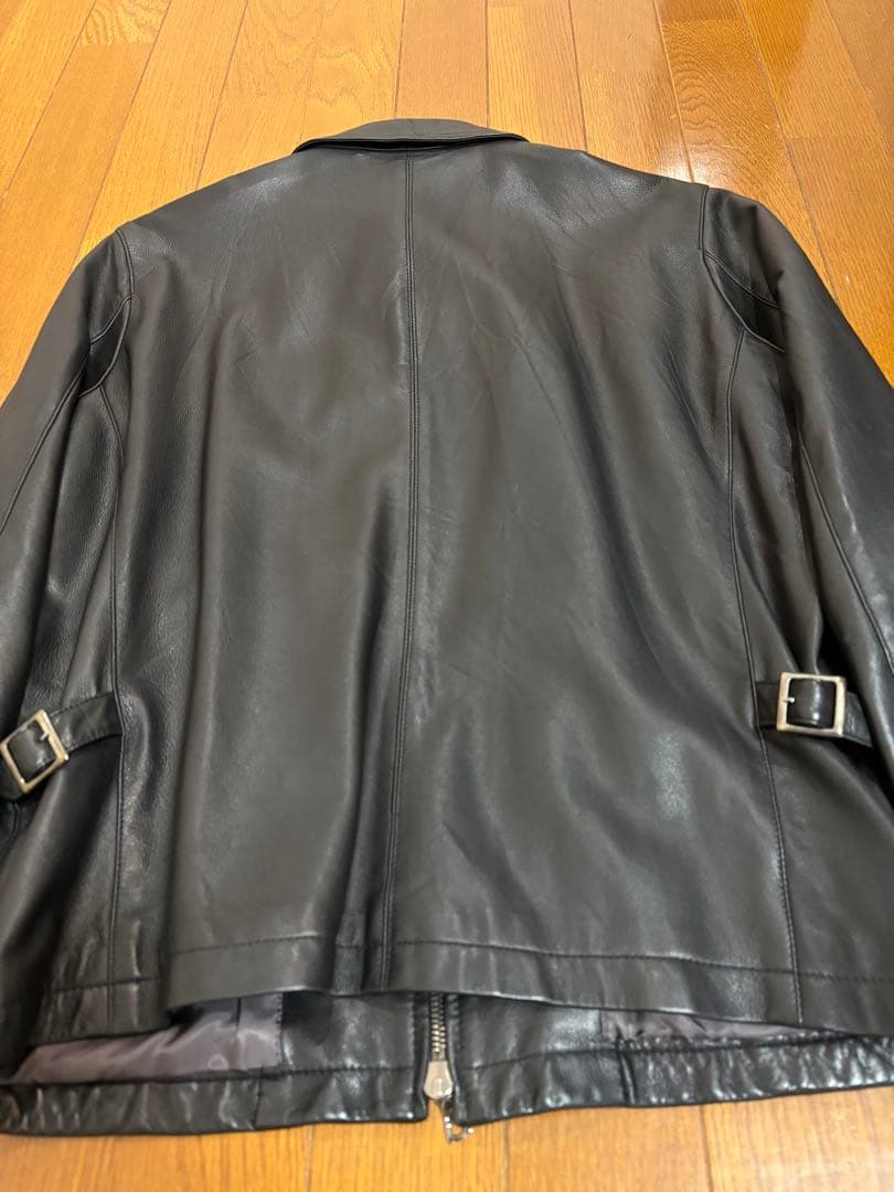 EDIFICE ラムレザー100% ブラック レザージャケットライダージャケット