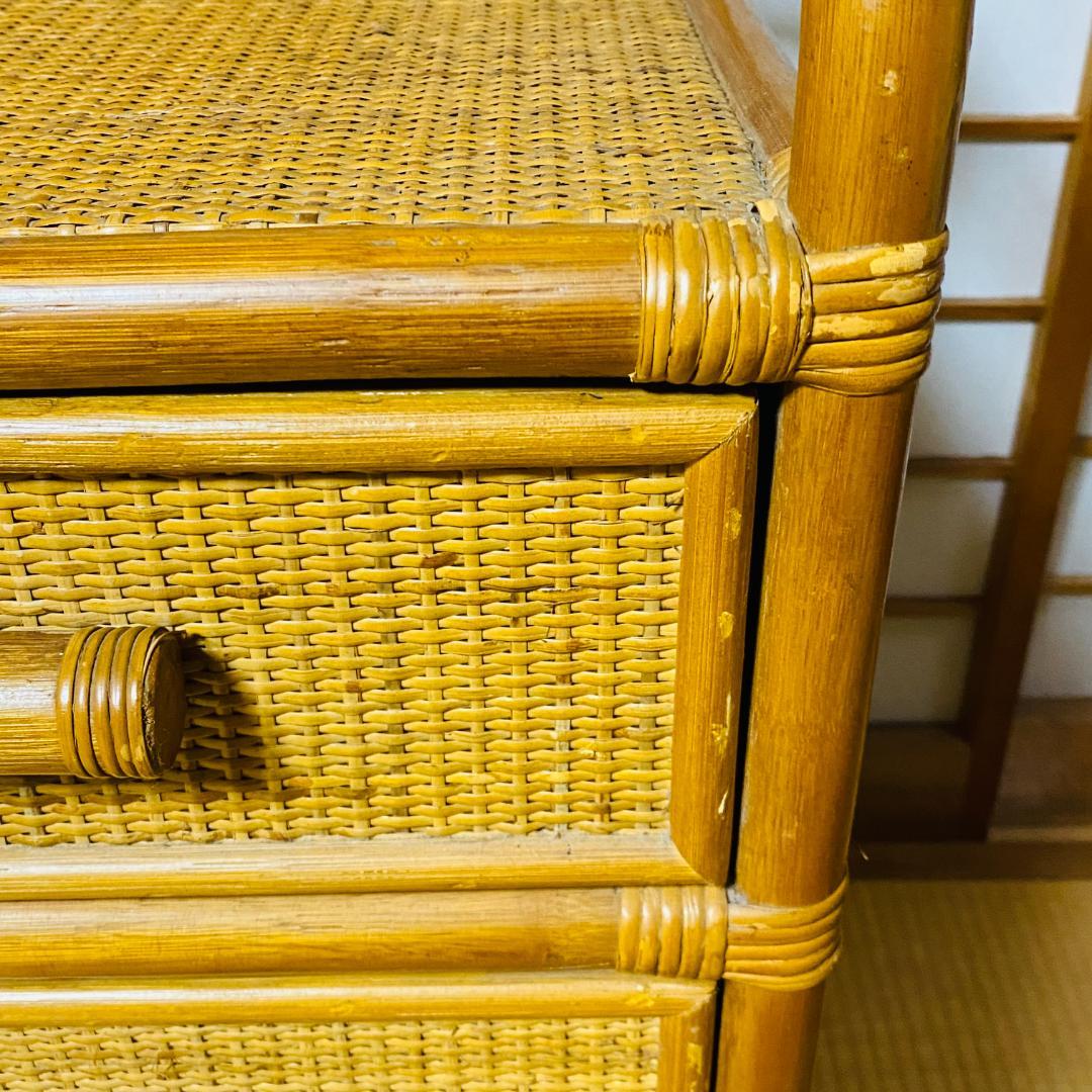 ラタン 籐 棚 チェスト 5段 W75cm D36cm H90.5cm 送料込み