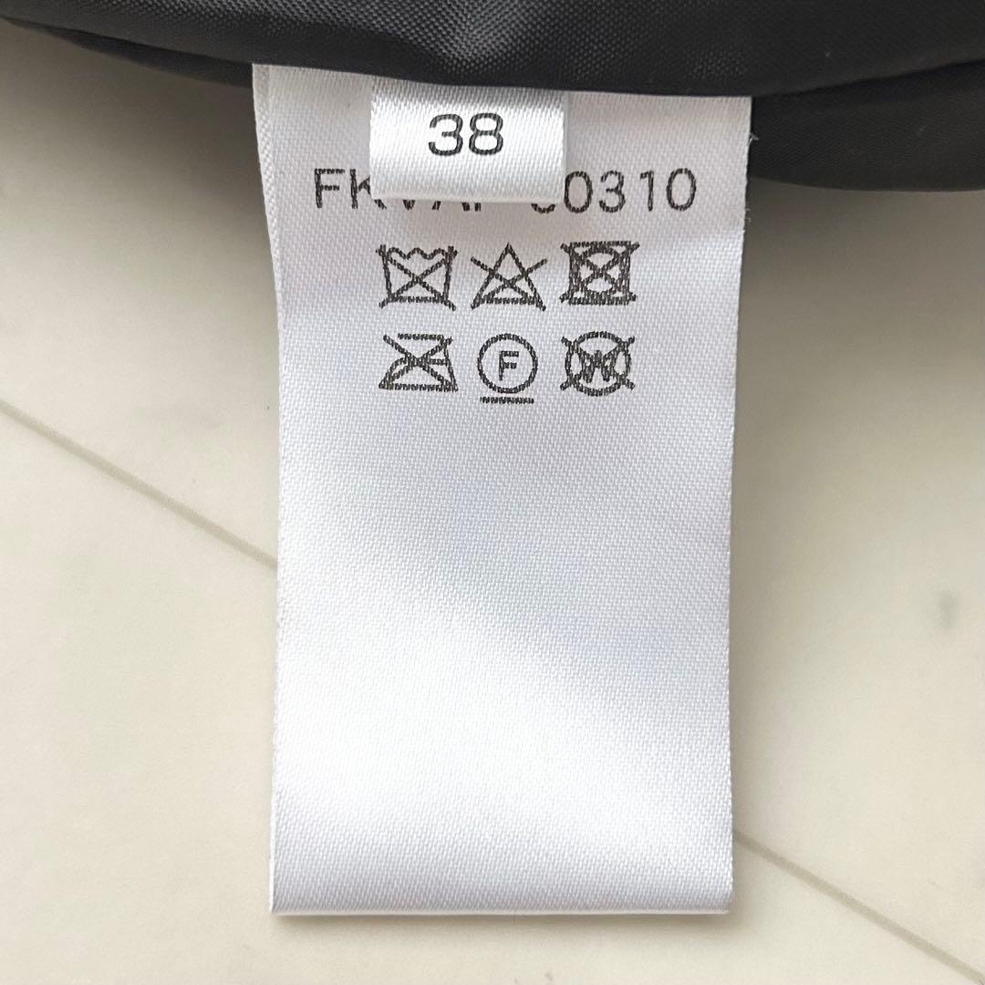 美品 ミッシェルクラン ベーシックタフタ ロングダウン ファー・フード 黒 38