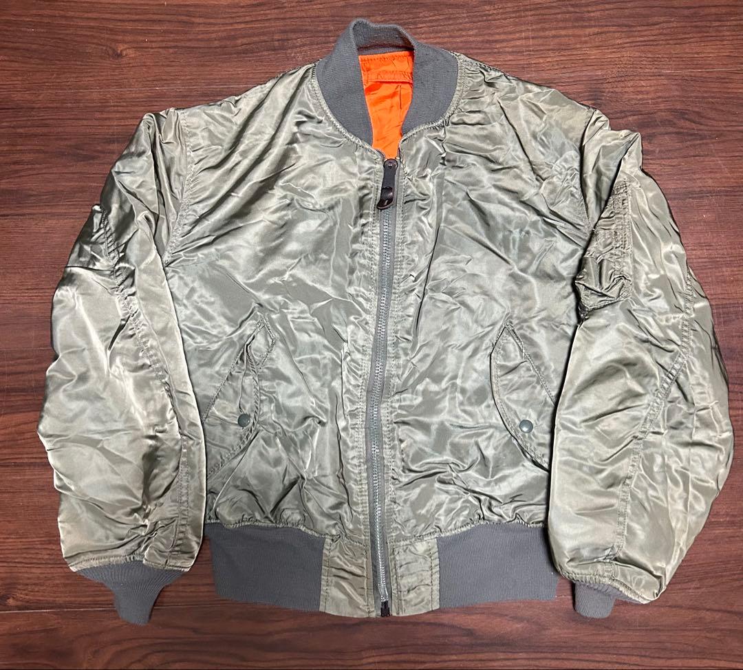 旧タグ・USA製/アルファインダストリーズ MA-1　フライトジャケット L