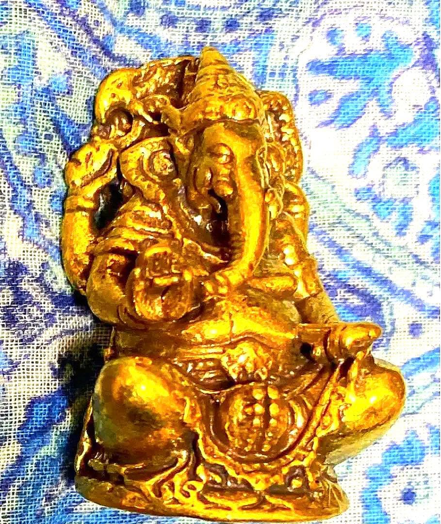 半端ない最強金運神！本場チベット製ガネーシャ　坐像　祈祷済み