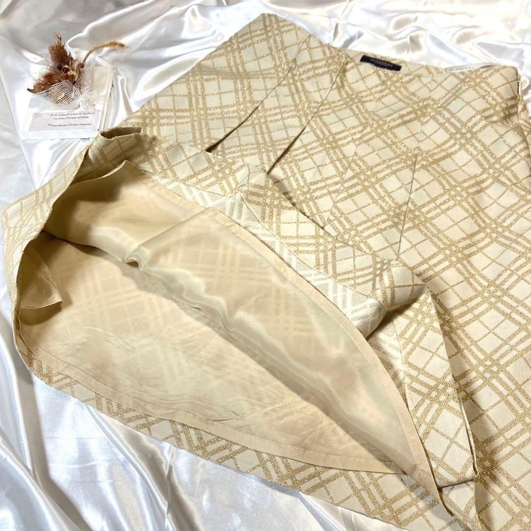 極美品✨BURRBERRY LONDON ミディスカート　チェック　ウール混