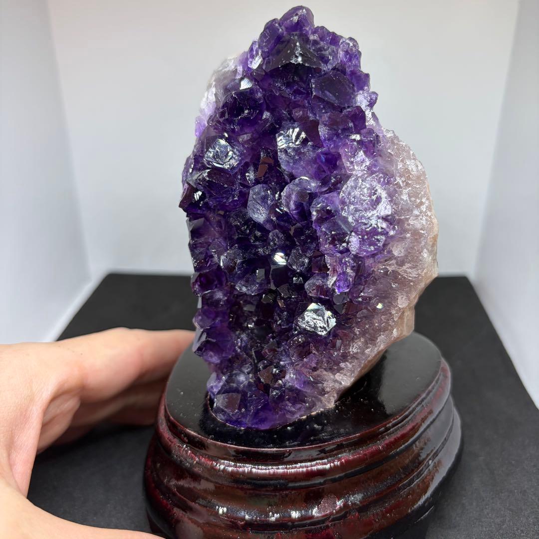 205天然石アメジストクラスター 【台座付き】