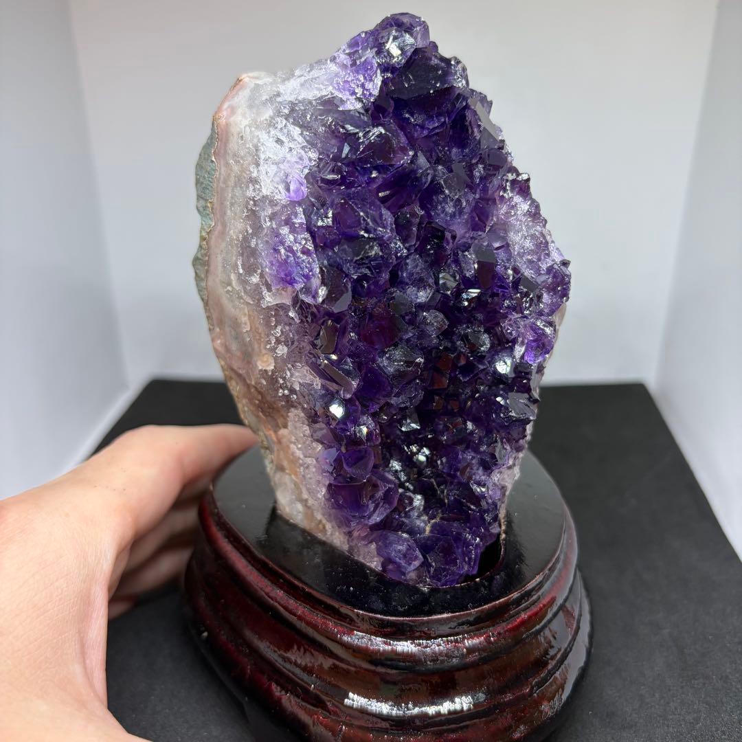 205天然石アメジストクラスター 【台座付き】