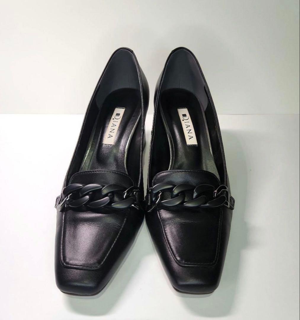 DIANA　ヒールアップローファー　23.0　クロスムース