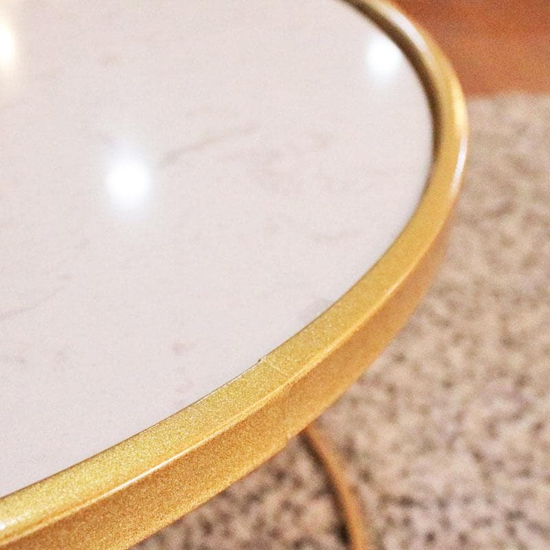 サイドテーブル 大小2点セット モダン ローテーブル ゴールド 630-489