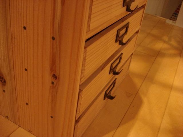 ★送料無料サイズ変更可能★B4ネームプレート5段引き出し/無垢材木製オーダー可能