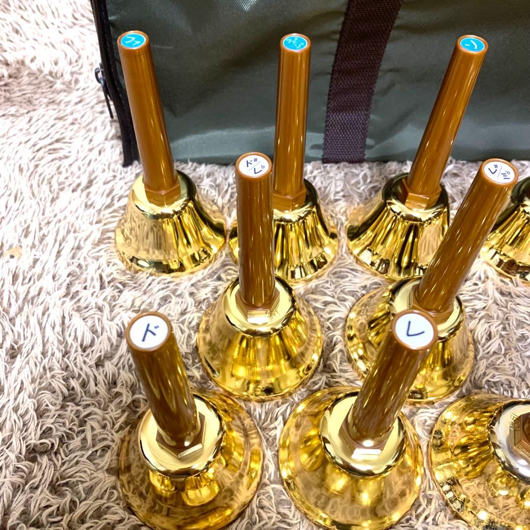 美品 ウチダ ハンドベル ゴールド27音 純正ケース付