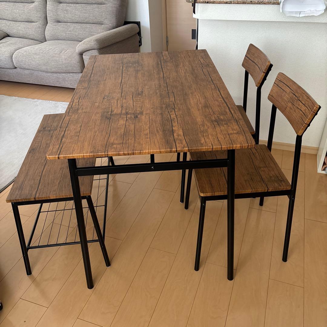 ダイニングテーブルセット　4点セット　［テーブル+チェア×2+ベンチ×1］