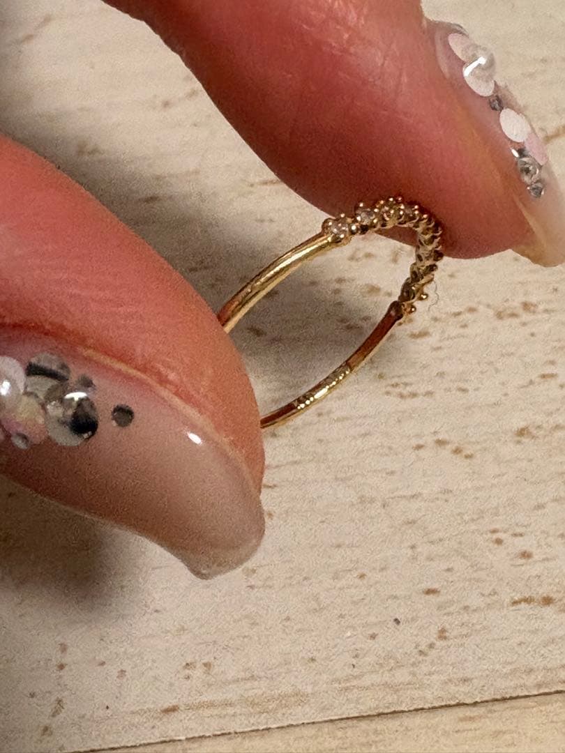 k10イエローゴールド ダイヤ付きリング