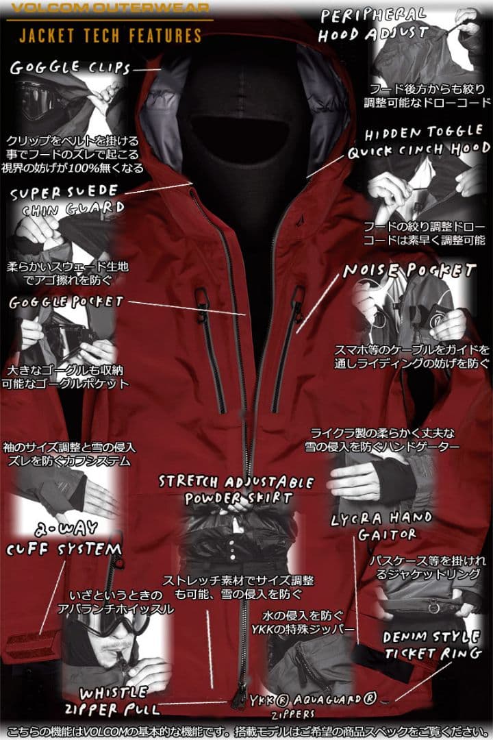 【XLサイズ】【美品】VOLCOM NIGHTBREAKER jacket　黒