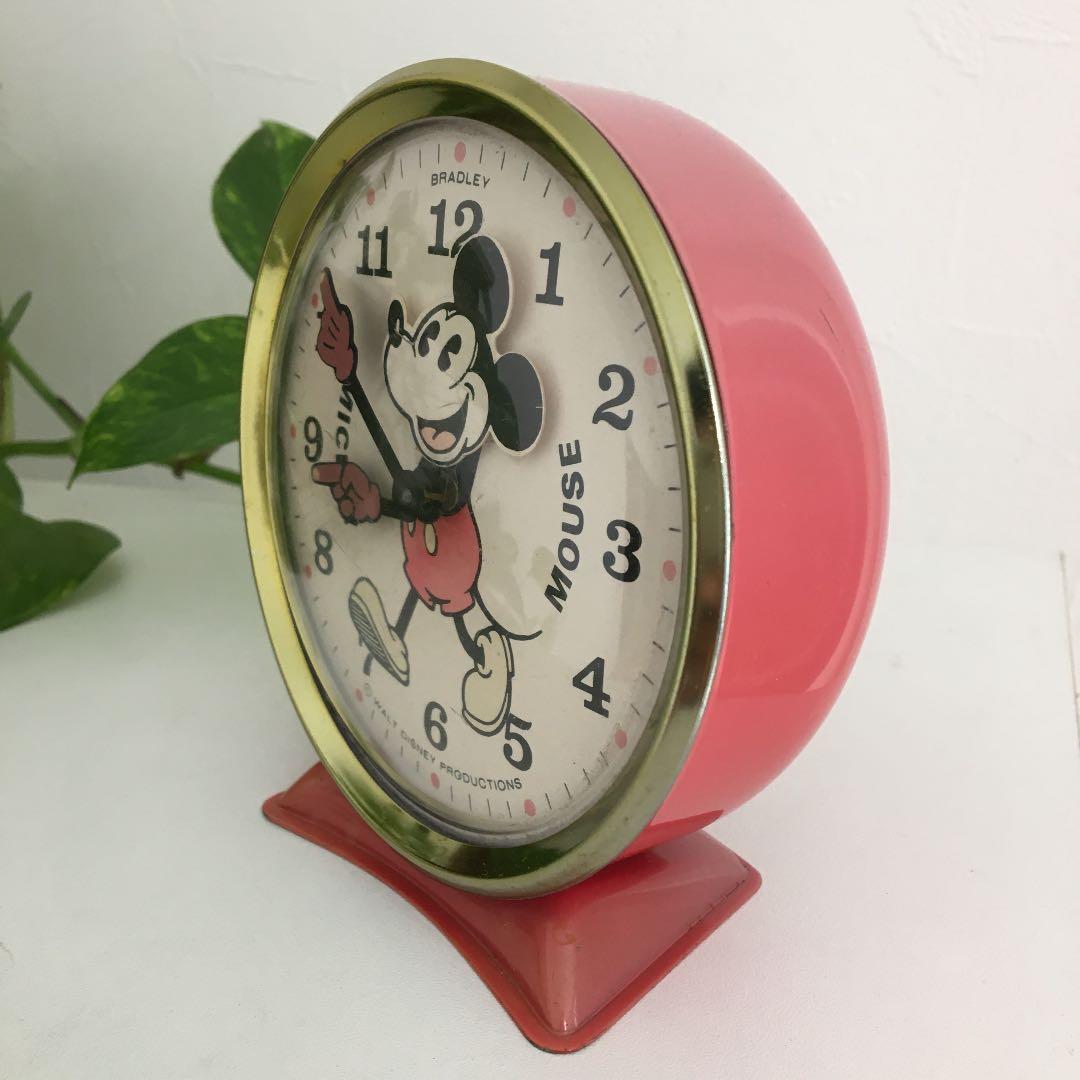 希少　BRADLAY   首振りミッキー　　          目覚まし時計