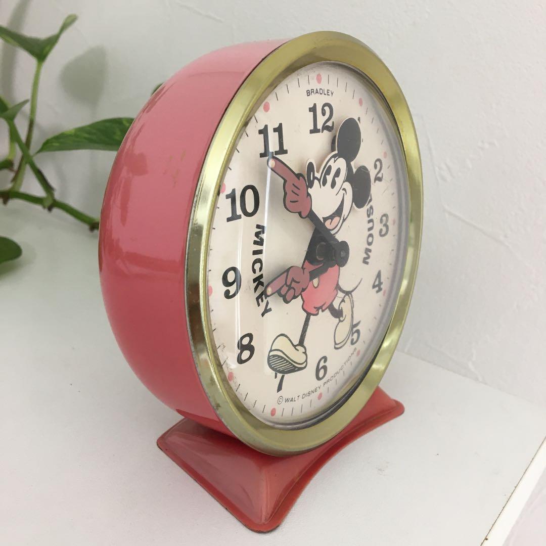 希少　BRADLAY   首振りミッキー　　          目覚まし時計