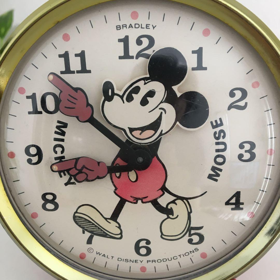 希少　BRADLAY   首振りミッキー　　          目覚まし時計