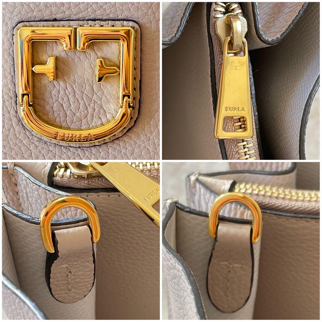 FURLA トートバッグ 2way ショルダーバッグ 肩掛け ベージュ系