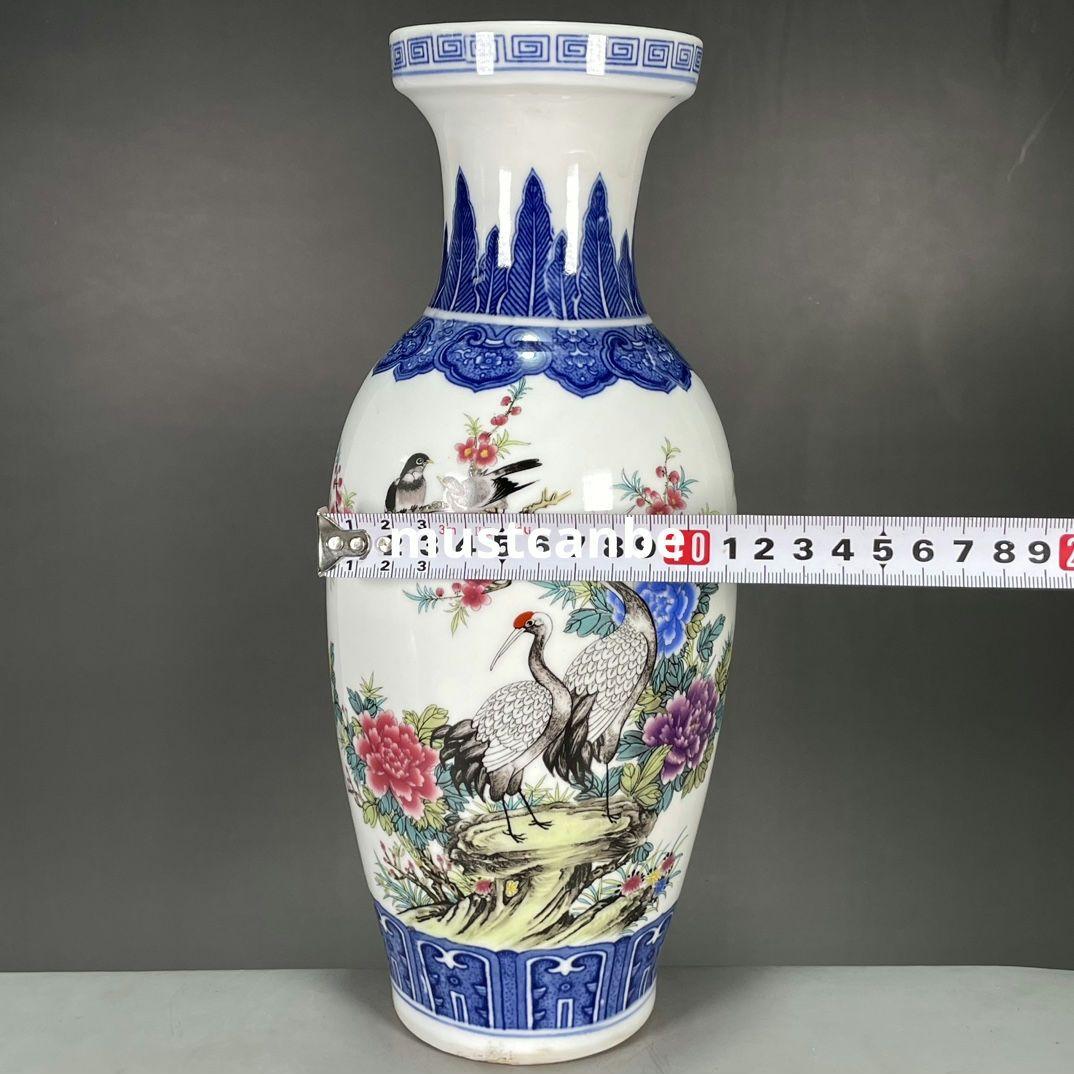 清乾隆花鳥図紋賞瓶 景徳鎮 陶磁器 装飾品 現代工芸品 美術品 置物